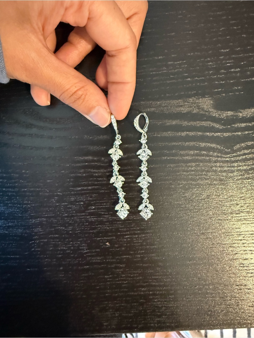 Givenchy Silver-Tone Crystal Drop Earrings